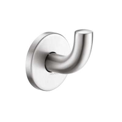 Satin stainless steel coat hook, short version