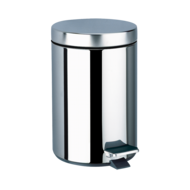 450P-Round, stainless steel pedal bin, 5 litres