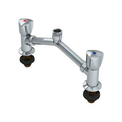 Subassembly for deck-mounted mixer