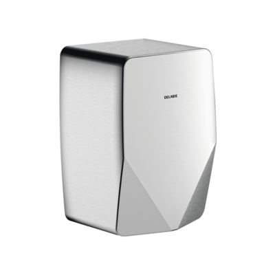 HIGHFLOW Compact air pulse hand dryer. polished satin