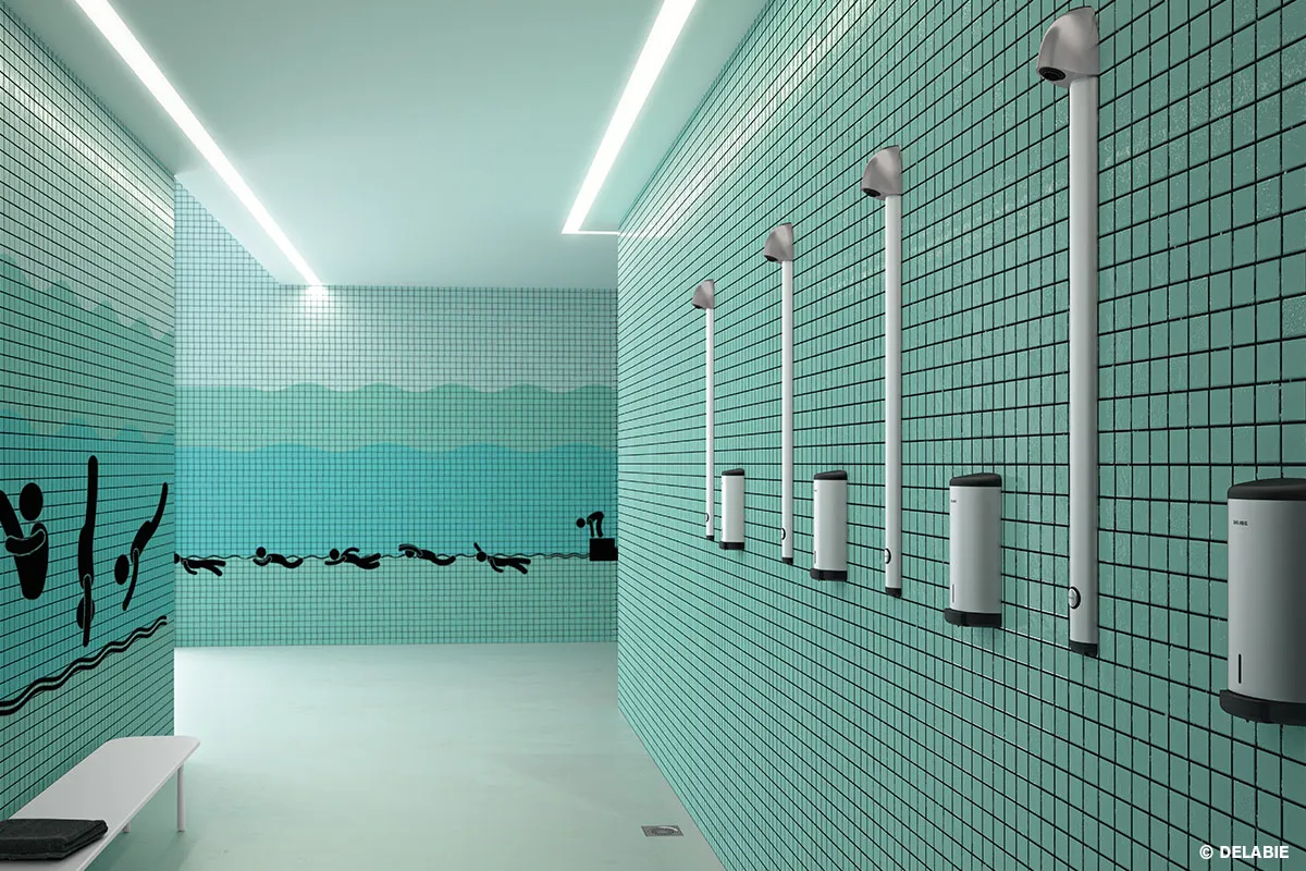 Shower area swimming pools